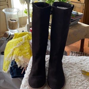 Gretta tall black suede leather 8 boots